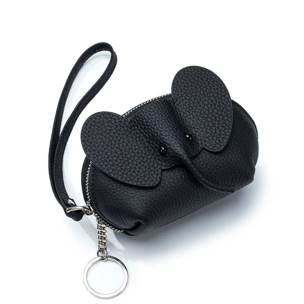 Baby Elephant Leather Coin Purse – Cowhide Clutch Bag