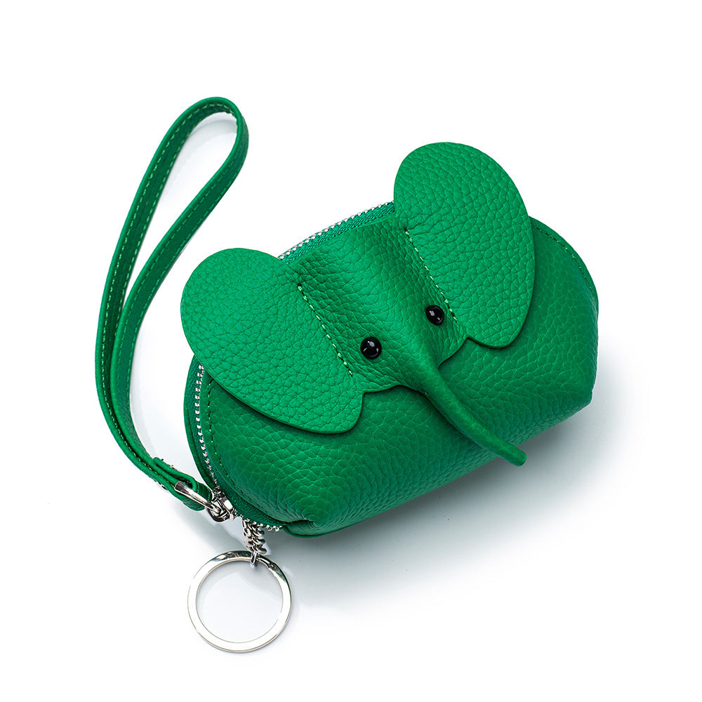 Baby Elephant Leather Coin Purse – Cowhide Clutch Bag