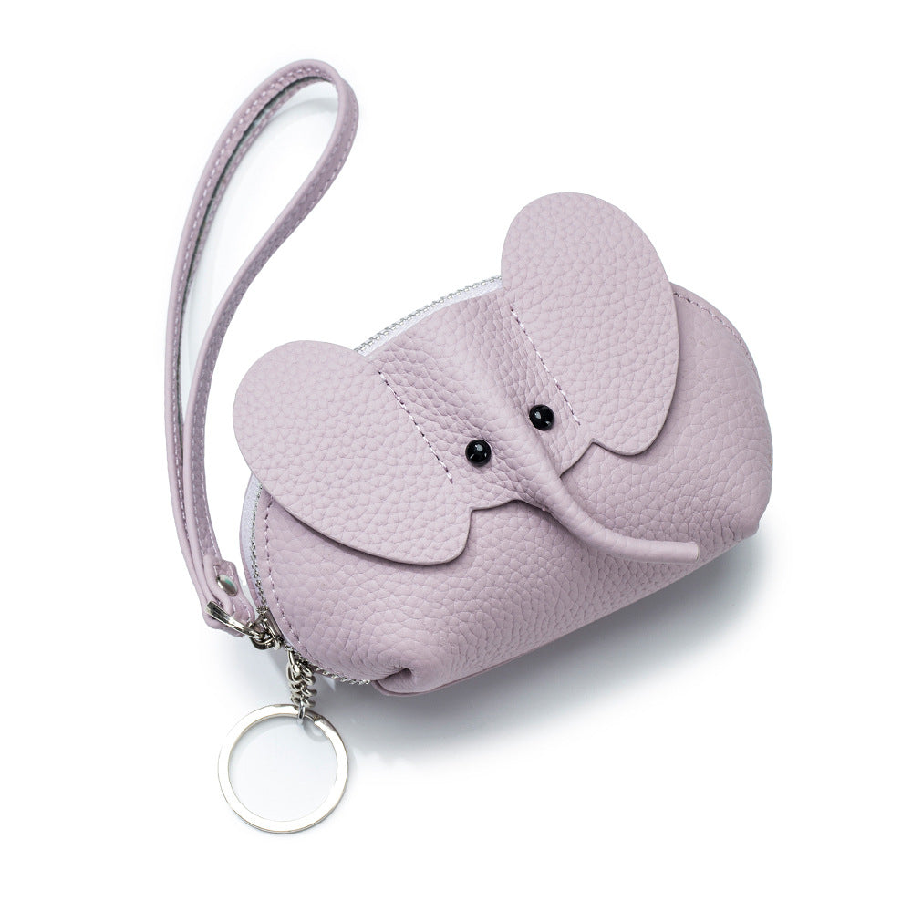 Baby Elephant Leather Coin Purse – Cowhide Clutch Bag