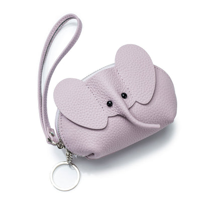 Baby Elephant Leather Coin Purse – Cowhide Clutch Bag