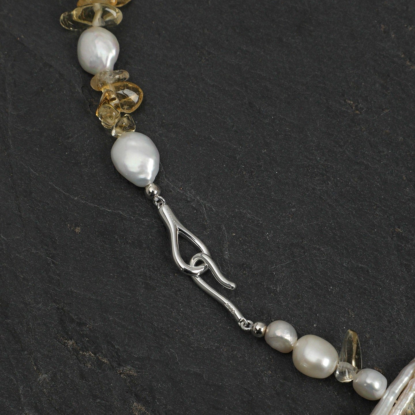 Baroque Clear Quartz Citrine Necklace