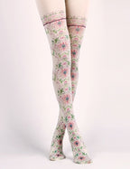 Baroque Floral Print Tights with high elasticity and compression,shaping fit and ideal for weddings, parties, ethnic outfits, and street fashion