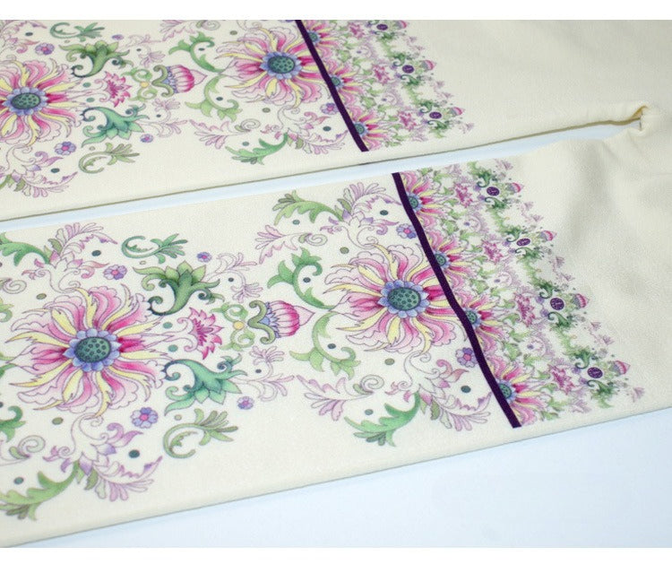 Baroque Floral Print Tights