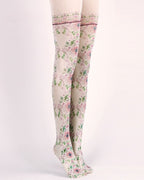 Baroque Floral Print Tights with high elasticity and compression,shaping fit and ideal for weddings, parties, ethnic outfits, and street fashion