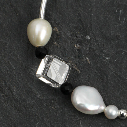 Baroque Pearl & White Crystal Bracelet