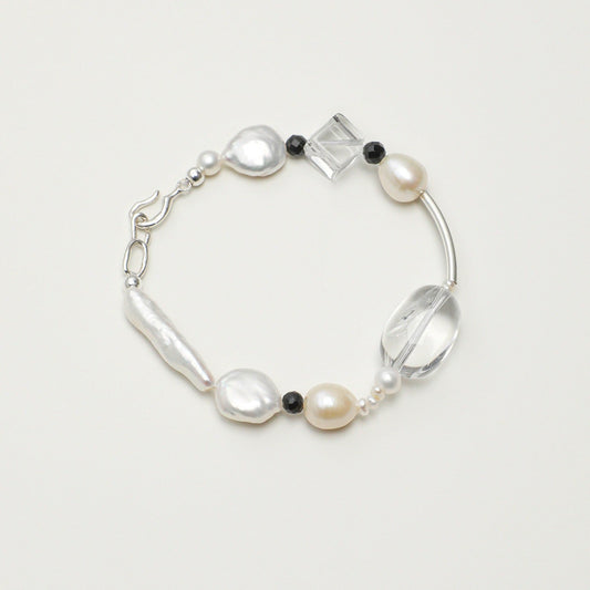 Baroque Pearl_White Crystal Bracelet