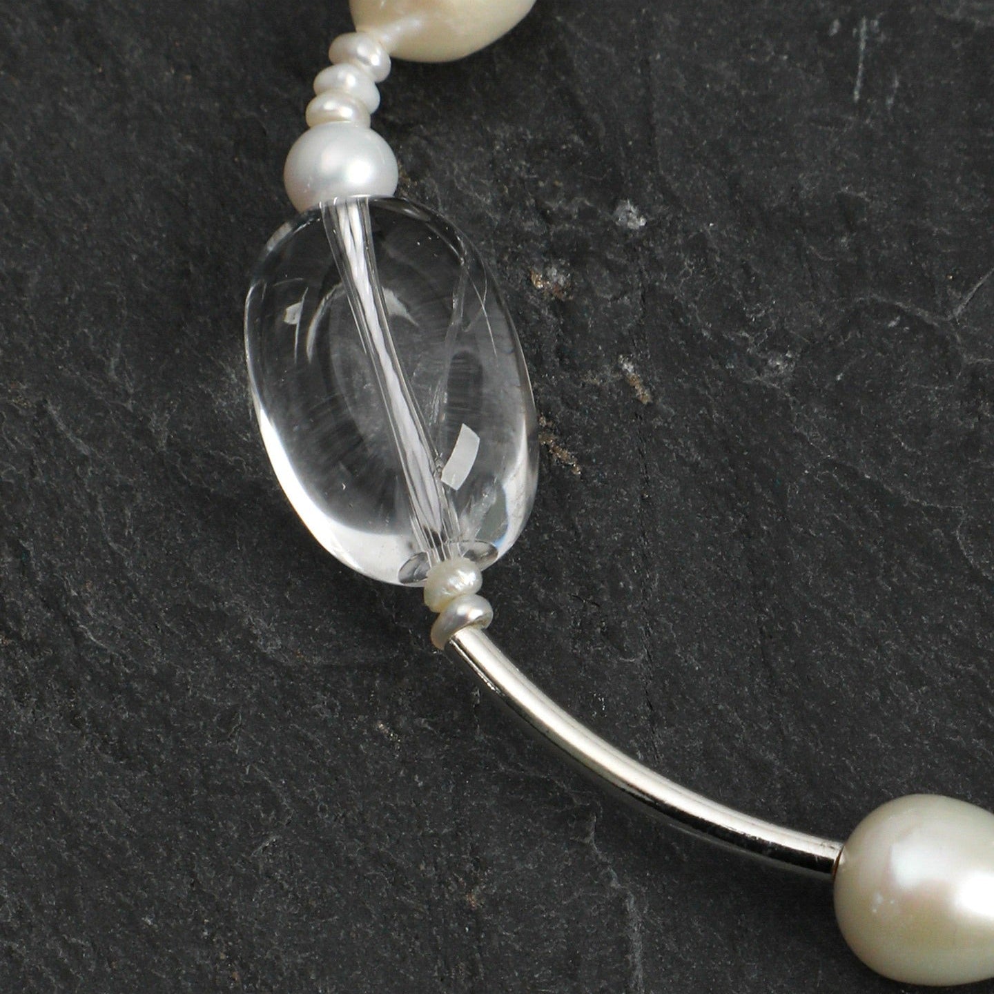 Baroque Pearl_White Crystal Bracelet