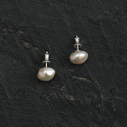 Baroque pearl silver earrings