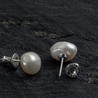 Baroque pearl silver earrings