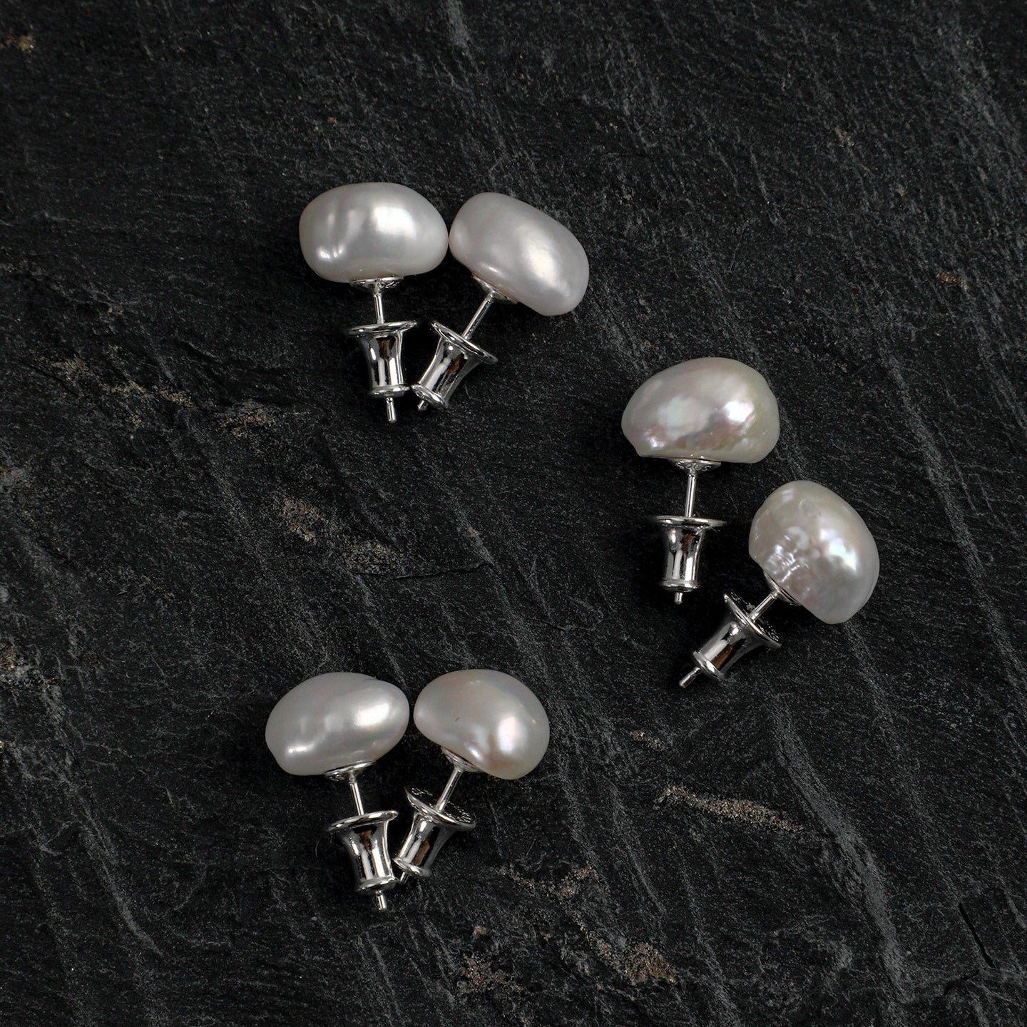 Baroque pearl silver earrings