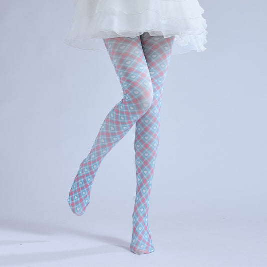 Scottish Tartan Tights Women's Fancy Dress Costume Accessories, Perfect for Parties, Office, Street Fashion, and Daily Wear