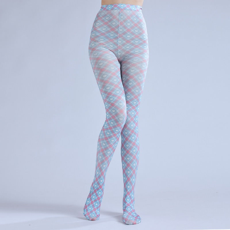 Scottish Tartan Tights Women's Fancy Dress Costume Accessories, Perfect for Parties, Office, Street Fashion, and Daily Wear