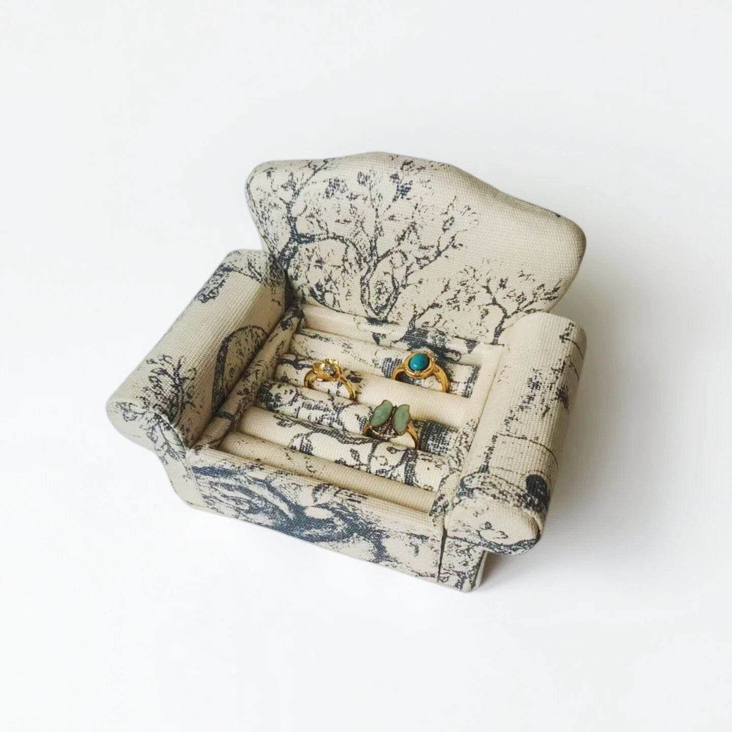 Blue Mini Sofa Jewelry Holder