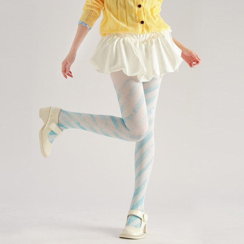 Snowflake Swirl Graphic Tights Women's Fancy Dress Costume Accessories, Perfect for Parties, Office, Street Fashion, and Daily Wear