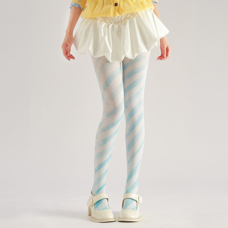 Snowflake Swirl Graphic Tights Women's Fancy Dress Costume Accessories, Perfect for Parties, Office, Street Fashion, and Daily Wear