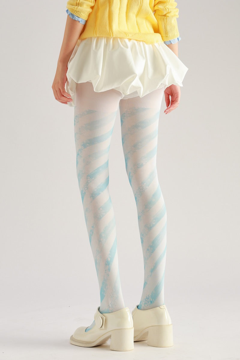 Snowflake Swirl Graphic Tights Women's Fancy Dress Costume Accessories, Perfect for Parties, Office, Street Fashion, and Daily Wear