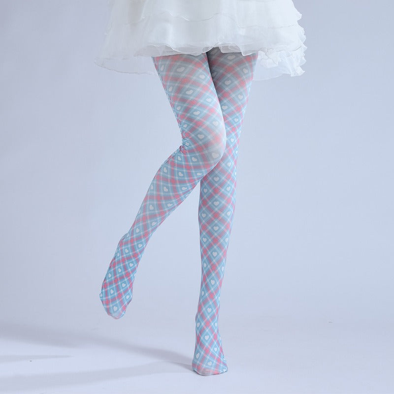 Scottish Tartan Tights Women's Fancy Dress Costume Accessories, Perfect for Parties, Office, Street Fashion, and Daily Wear