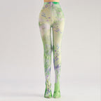 Bluebell Floral Tights with high elasticity and compression,shaping fit and ideal for weddings, parties, ethnic outfits, and street fashion
