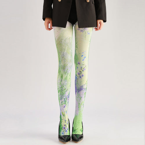 Bluebell Floral Tights with high elasticity and compression,shaping fit and ideal for weddings, parties, ethnic outfits, and street fashion