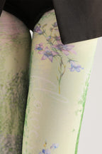 Bluebell Floral Tights with high elasticity and compression,shaping fit and ideal for weddings, parties, ethnic outfits, and street fashion