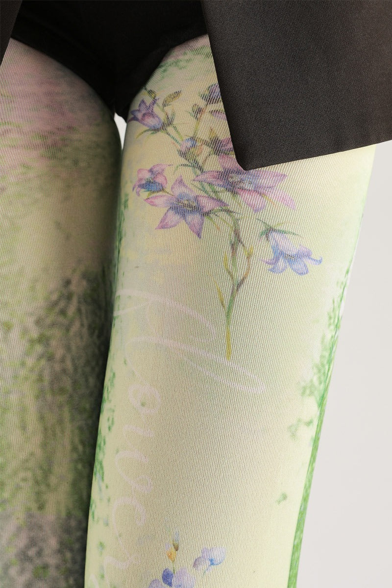 Bluebell Floral Tights with high elasticity and compression,shaping fit and ideal for weddings, parties, ethnic outfits, and street fashion