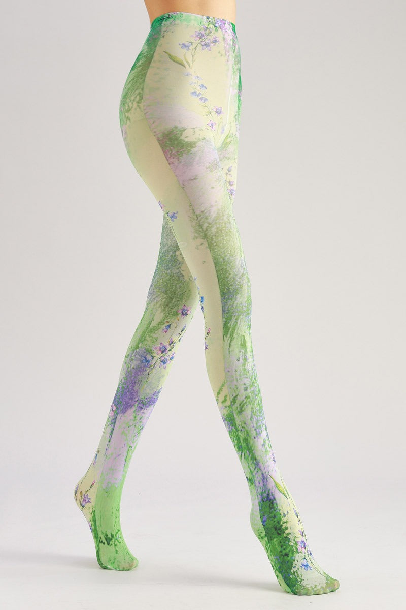 Bluebell Floral Tights with high elasticity and compression,shaping fit and ideal for weddings, parties, ethnic outfits, and street fashion