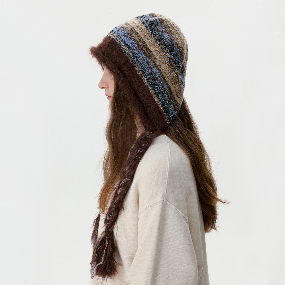 Brown Maillard Women Hat Green For Winter