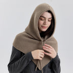 Brown Scarf Hat Women Woolen Hat