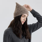 Brown Women Raccoon Hat Cute woolen for warm in winter 03