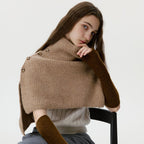 Brown woolen cape for women winter dress 03