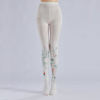 Butterfly & Bee Printed Tights with high elasticity and compression,shaping fit and ideal for weddings, parties, ethnic outfits, and street fashion