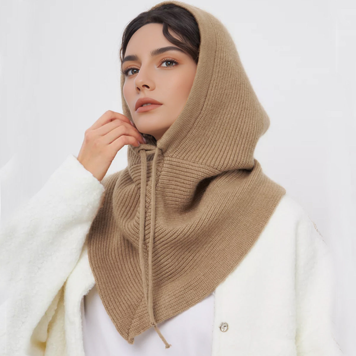 Camel Scarf Hat Women Woolen Hat