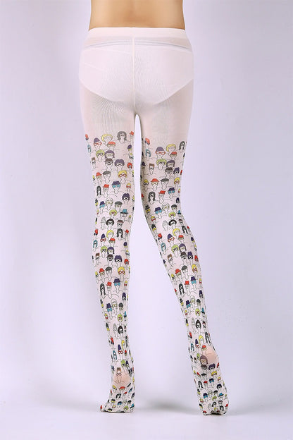 Character Illustration Tights Women's Fancy Dress Costume Accessories, Perfect for Parties, Office, Street Fashion, and Daily Wear