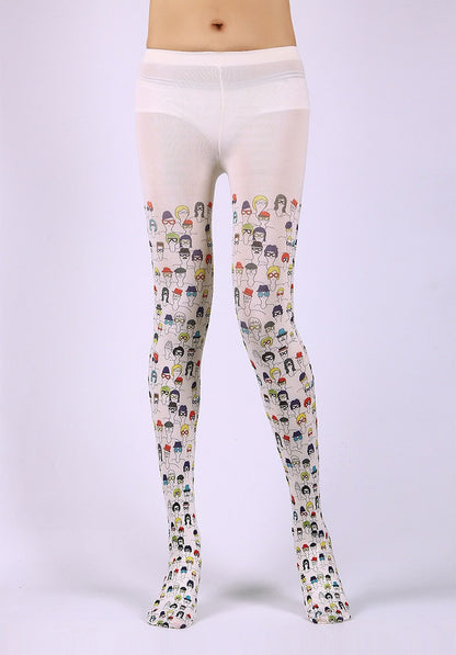 Character Illustration Tights Women's Fancy Dress Costume Accessories, Perfect for Parties, Office, Street Fashion, and Daily Wear