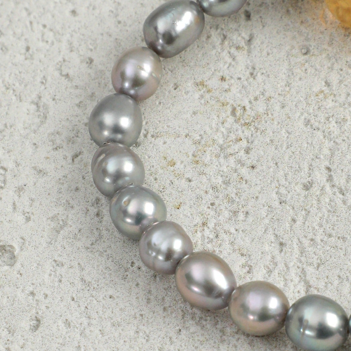 Citrine Gray Pearl Bracelet