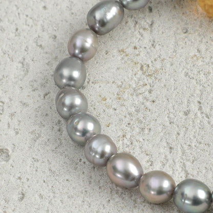 Citrine Gray Pearl Bracelet