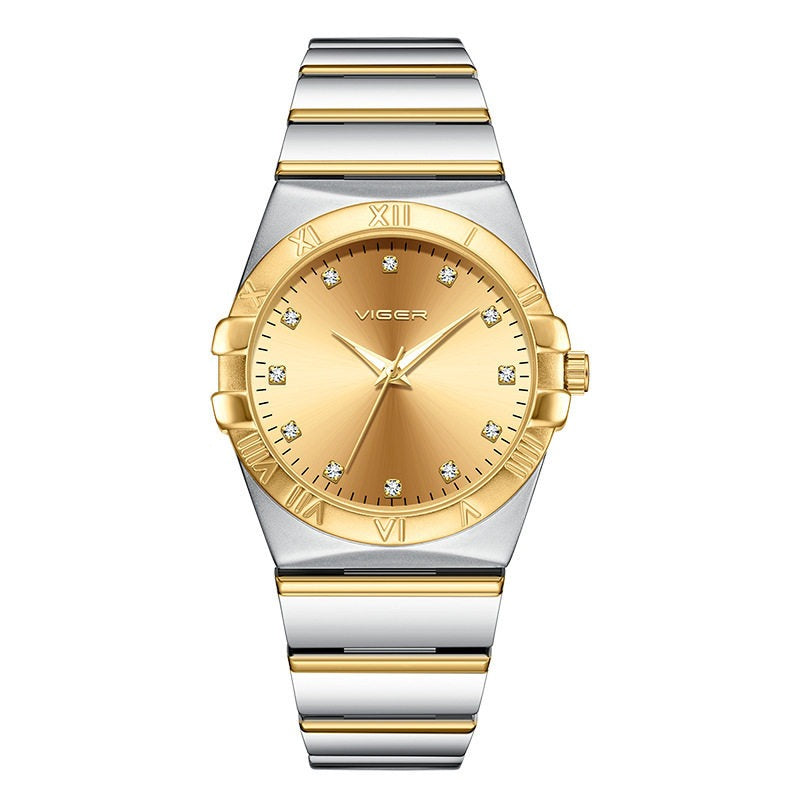 Classic Matching Watches for Couples Silver Stainless Steel Gift Set-Grainvity