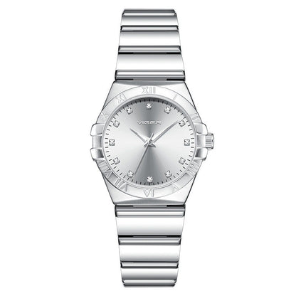 Classic Matching Watches for Couples Silver Stainless Steel Gift Set-Grainvity