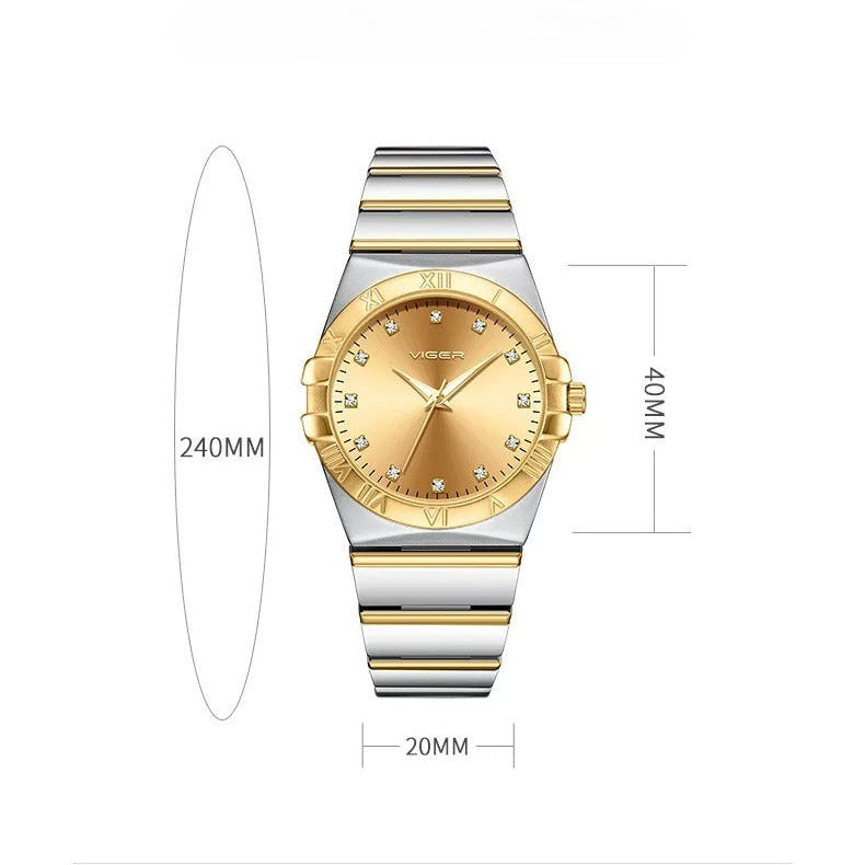 Classic Matching Watches for Couples Silver Stainless Steel Gift Set-Grainvity