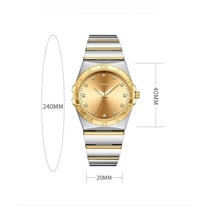Classic Matching Watches for Couples Silver Stainless Steel Gift Set-Grainvity