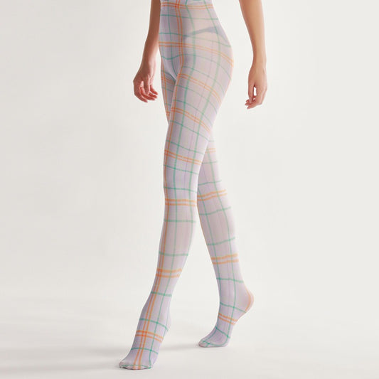 Semi-Sheer Classic Plaid Tights Women's Fancy Dress Costume Accessories, Perfect for Parties, Office, Street Fashion, and Daily Wear