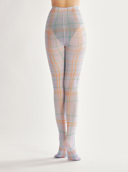 Semi-Sheer Classic Plaid Tights Women's Fancy Dress Costume Accessories, Perfect for Parties, Office, Street Fashion, and Daily Wear