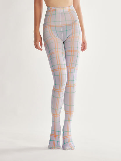 Semi-Sheer Classic Plaid Tights Women's Fancy Dress Costume Accessories, Perfect for Parties, Office, Street Fashion, and Daily Wear