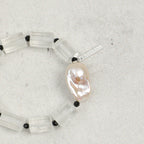 Clear Quartz Black Tourmaline Baroque Bracelet
