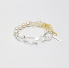 Clear Quartz Citrine Pearl Bracelet