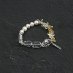Clear Quartz Citrine Pearl Bracelet