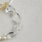 Clear Quartz Citrine Pearl Bracelet