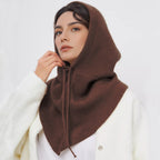 Coffee Scarf Hat Women Woolen Hat