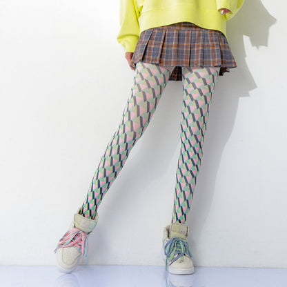 Color Pop Checked Tights