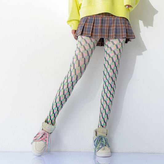 Color Pop Checked Tights